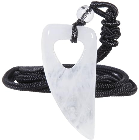 Nupuyai Wolfszahn Stein Anhänger Talisman Heilstein Kette für Damen Herren | Edelstein Wolfszahn Halskette, Glücksbringer Talisman, Reiki Heilstein Wolfschmuck, Geschenk für Frauen & Männer
