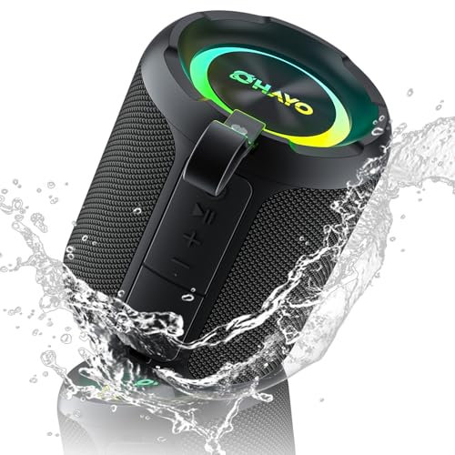 OHAYO Altoparlante Bluetooth portatile wireless da 40 W con luci, impermeabile IPX7, suono forte, luci RGB, accoppiamento TWS, AUX e scheda TF in, per casa/festa/viaggio/outdoor/spiaggia
