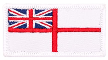 Royal Navy Ensign Abzeichen, gesticktes Union Jack und rotes Kreuz, Köper mit Hakenverschluss, Originalausgabe