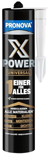 Pronova X POWER UNIVERSAL - Hybrid Universalklebstoff spannungsfreies und dauerelastisches Verkleben UV-, alterungs- und witterungsbeständig 450g Kartusche