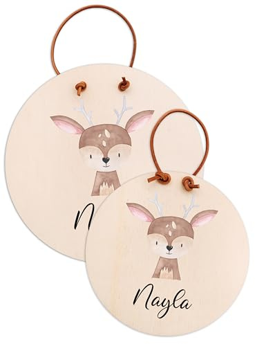 wunderwunsch Namensschild Tür personalisiert, Kind, Türschild Kinderzimmer | Türschild aus Holz mit Name, Kinderzimmertür, Namensschilder, Türschilder Namen, Geschenk Baby, Mädchen, Junge, Buchstaben