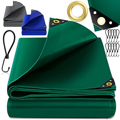 KESSER® Bâche de protection avec œillets - En PVC - 650 g/m² - Imperméable et indéchirable - Bâche de qualité supérieure universelle pour camion, piscine, meubles de jardin en bois - Vert foncé, 300 x