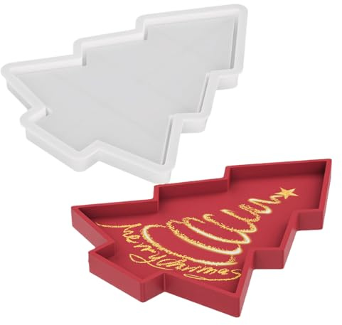 Weihnachts Silikonformen baumförmige Schale, 18x14cm Weihnachtsbaum-Form, antihaftbeschichtete Epoxidharzformen Tablett für Festivals, Heimdekoration, Geburtstag, Küche