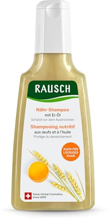 RAUSCH Nähr-Shampoo mit Ei-Öl 200ml bei trockenem Haar | Nährt & schützt das Haar vor dem Austrocknen, ohne Silikone, mit Schweizer Bio-Hühnereigelb & Weizenkeim, Schweiz
