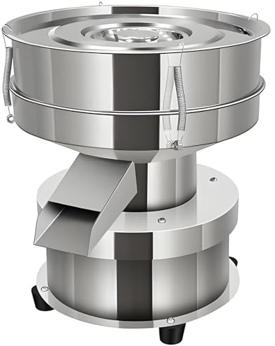 PioMue Macchina per setaccio Vibrante elettrica da 50 W - Agitatore Automatico per setaccio in Acciaio Inossidabile 304, setaccio Professionale per Polvere da 1350 Giri/min 15CM-2Meshes1Lid