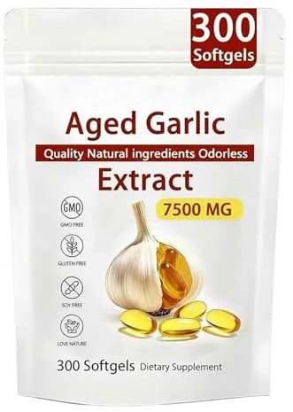 Aged Garlic Extract - 7500mg Odorless (300), Natural Black Garlic Extract, for Men and Women