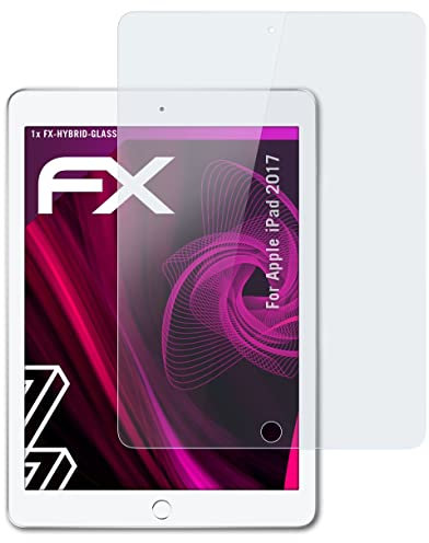 atFoliX Glasfolie kompatibel mit Apple iPad 2017 Panzerfolie, 9H Hybrid-Glass FX Schutzpanzer Folie
