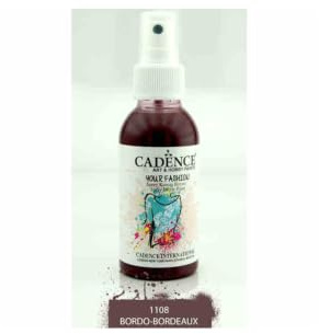 Cadence - Vernice ad acqua per tessuti, confezione spray, colore bordeaux Rif: 1108.