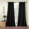 Duck River Textile Daenerys Faux Silk Grommet Top Window Curtain 2 Panel Set, 38 X 84, Black