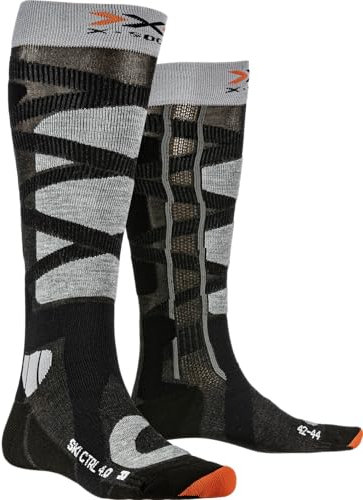 X-Bionic Unisex Ski Control 4.0 Socken, Anthracite Melange/Stone Grey Melange, 42-44 EU