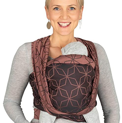 Hoppediz gewebtes Baby-Tragetuch ab Geburt, Neugeboren bis Kleinkind, 100% kbA-Baumwolle (Bio), Malmö rose 4,60 m