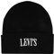 LEVIS FOOTWEAR AND ACCESSORIES Unisex Smaller Serif Logo Beanie, Noir, Einheitsgröße