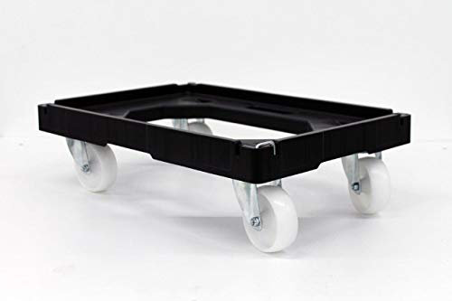 Heavy Duty Linking Dolly Transport Trolley for 600 x 400 Euro Plastic Stacking Containers - 300kg Load Capacity 4 Swivel Castors Office & Home Move