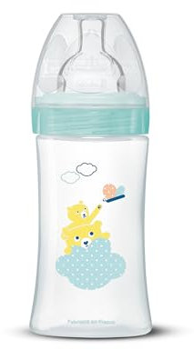 Dodie Biberon Anti-Colique Sensation+ Vert Air, 270 ml, 0-6 mois, Tétine Plate, Débit 2 Petite