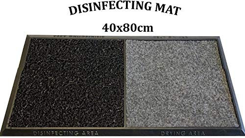 EMMAHOME Disinfecting Sanitizing Floor Mat Non-Slip Rubber Mat Indoor Outdoor Mat Washable Double Side Door Mat, 40x80cm