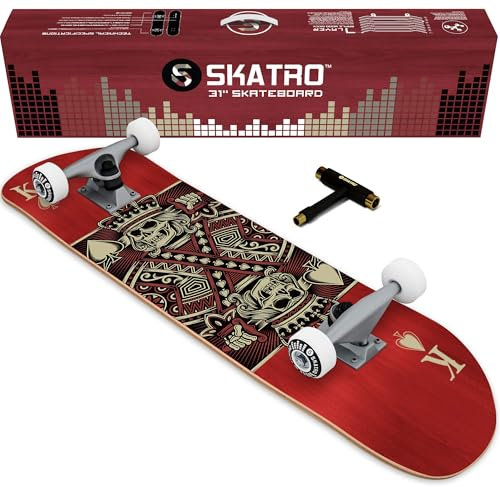 SKATRO - Pro Skateboard 31 Complete Skateboard.Skateboard Ages: Adults, Boys, Girls, Beginners, and Kids