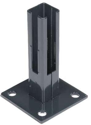 Bodenplatten, 10er Pack, grün RAL 6005 / anthrazit RAL 7016, 100x100mm / 125x125mm, passend für 40x40 / 60x60mm Stabmatten Pfosten (Bodenplatten, 10er Pack, 10x10 cm, anthrazit)