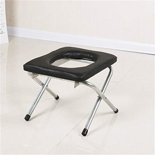 WAWAYU Tragbare Toilette, Faltbare Toilettenstuhl, einfacher Haushalt, geeignet for ältere Menschen, Schwangere Frauen, Kinder Hocken WC (Color : Black1)