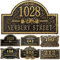 Plaque d'adresse de maison personnalisée 12 Chiffres coulés pour l'extérieur Plaque Plaque d'adresse vintage pour boîte aux lettres Porte Salle Murale Classique Extérieur Laiton Antique