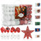 Aitsite 101 Stück Christbaumkugeln Weiß and Rot Weihnachtskugeln 6CM/4 cm/2 cm Kunststoff Christbaumschmuck Wandbehang Ornamente Weihnachtsbaum Kugeln Flitter Tür Dekorationen Festival Dekore