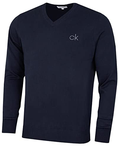 Calvin Klein Mens V-Neck Sweater - Navy - XL