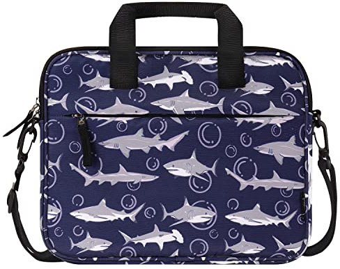 Choco Mocha 12.5 Zoll Kinder Tablet Tasche, Tablet Tasche Hülle für Fire HD 10 8, Fire 10 8 iPad, Kids Tablet Bag, Hai-Seifenblasen-Blau