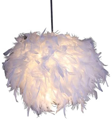 F Fityle Minimalistischer Feder-Lampenschirm für Zuhause, Beleuchtung, Dekoration, hängender Lampenschirm für Nachttischlampe, Stehlampen, Party, Schreibtisch, Durchmesser 11,02 Zoll