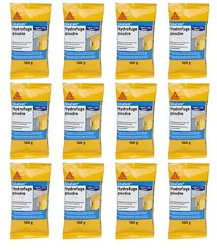 Lote de 12 aditivos impermeabilizantes para hormigón y mortero SIKA SikaCem Polvo Hidrofugante - 100g