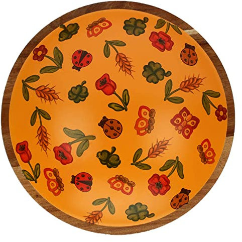 THUN, Ciotola in Legno d'Acacia di Dimensione Maxi, Linea Estate Fantastica, Ø 28 cm; 8 cm h