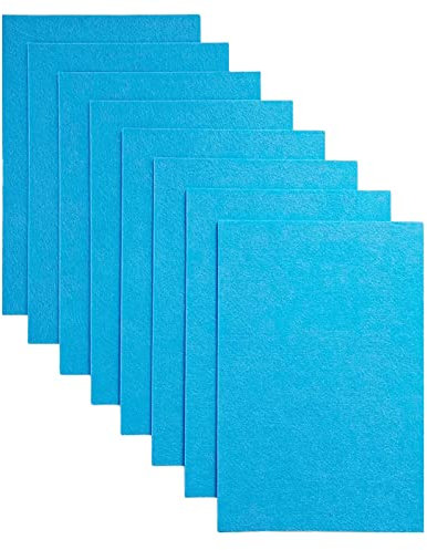 Jtnohx Steifer Filz, 2mm Dickes Filz zum Basteln, 8 Stuck 20x30cm Bastelfilz, Filzstoff Quadrate für DIY-Projekte (Blau)