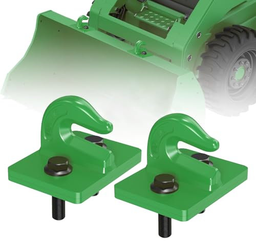 MKING Gancio per secchio trattore da 3/8 (2 pezzi), gancio imbullonato in acciaio forgiato di grado 70 con piastra di supporto e anelli a D per trattori, rimorchi, UTV, camion, carico massimo 6,8 kg,