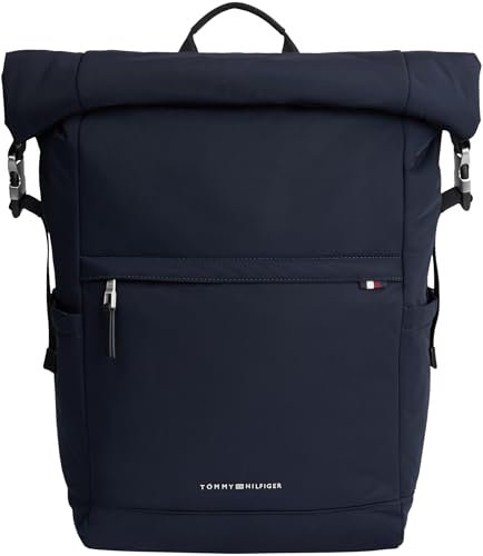 Tommy Hilfiger Herren Rucksack Rolltop Backpack Handgepäck, Blau (Space Blue), Einheitsgröße
