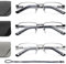 Hubeye 3 Pack Halbrahmen Lesebrille Herren und Damen aus Metallrahmen Federscharniere Halbbrille Lesehilfe Blaulicht Blockierende Computer Sehehilfe mit Brillenetui 1.00