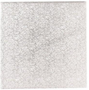 BrandNewCake® Kuchenplatte Silber - Quadratisch 35cm - 13mm Dick - Robuste Tortenunterlage