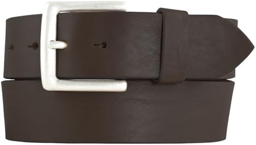 BELTINGER Jeansgürtel aus Vollrindleder 4,5 cm | Leder-Gürtel für Herren 45mm | Breiter Herren-Gürtel aus echtem Leder | Braun 125cm