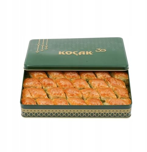 Koçak Baklava Gourmet Pistazien | Klare Butter (Ghee) | Frisch gebacken und noch am selben Tag versendet | Türkisches Premium-Dessert (0,5 kg - 1,1 lb - 15 Stück)