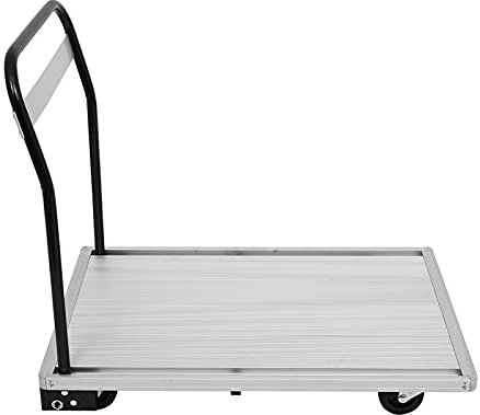 Plattform-LKW-Wagen, Plattform-LKW, zusammenklappbar, multifunktional, beweglicher Aluminium-Klappgriff, rollender Pritschenwagen, Sackkarre, Tragfähigkeit: 770 lb, Schubkarren-Dolly