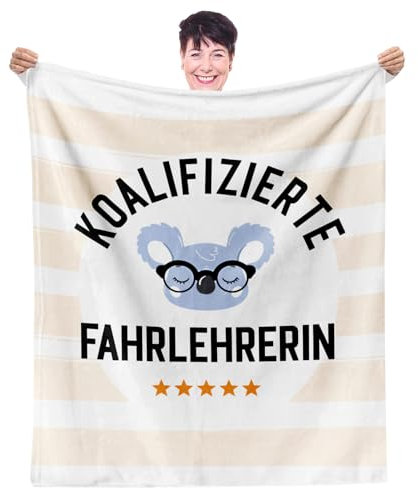 Fahrlehrer-Danke Geschenk Kuscheldecke (130x150cm) - Geschenke für Fahrlehrerinnen zum Ruhestand, Jobwechsel, Geburtstag oder Anerkennung - Koalifizierte Fahrlehrerin