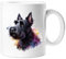 Stag Gallery Scottish Terrier (Scottie) Dog Watercolour Splash Effect Gift 10oz Ceramic Mug Artistic Colourful Coffee Tee