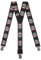 Olata Hosenträger extra starken mit 3 Clips Y-Form, Gedruckt Design - 4cm. Schädel (+ Rot)