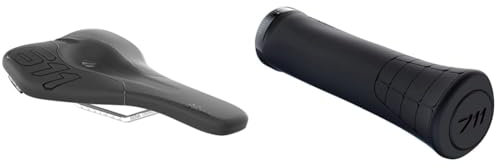 SQlab 611 Ergowave CrMo, MTB Tech & Trail Fahrradsattel, 15 cm & Unisex – Erwachsene 711 2.0 Fahrrad Griffe, Schwarz, S