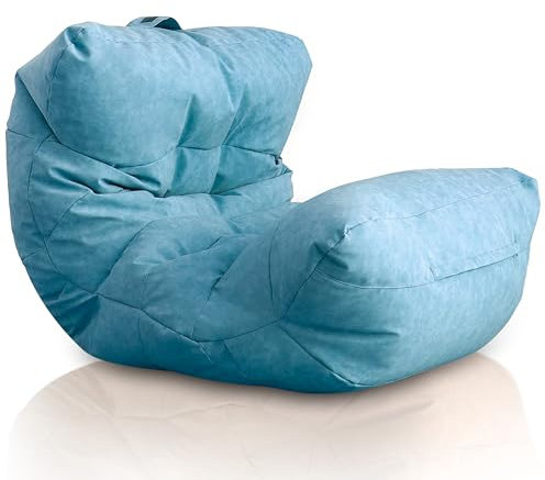 Aiire Relaxo Sitzsack XXL für Kuschelecke - Bean Bag Design aus Kunstleder mit Füllung - Riesen Sitzsäcke Erwachsene, Sitz Sack Flauschig - Bodenkissen Grob, Bodenstuhl, Bodensessel Grün