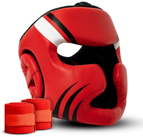 Boxhelm, Boxhelm und Boxbandagen, 4 m, Boxhelm für Herren und Boxbandage, 4 m, Boxhelm, MMA-Helm, Boxhelm, Kickboxen, Helm für Kinder, Boxhelm, Boxhelm