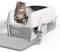 YITAHOME Stainless Steel Cat Litter Box, XXL Extra Large Metal Litter Tray with Scoop Non-Slip Bottom, Anti-Leakage, Non-Stick Surface, Easy to Clean, 60x40x30 CM for Cats
