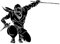 Ninja Wandtattoo Japanischer Krieger Samurai Martial Vinyl Abnehmbare Wandtattoos Kinderzimmer Jungen Kinder Schlafzimmer-L-57x77cm-Black