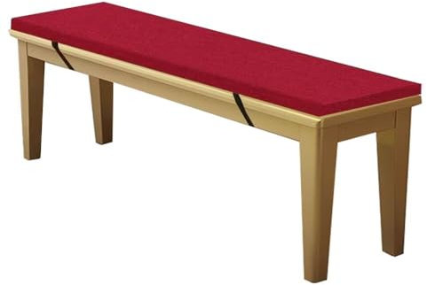 WEALSFUN Stuhlkissen Bankauflage Bankkissen Unterseite Antirutsch Bezug Waschbar Sitzauflag für Fensterbank Gartenbank Schaukel Terrasse Esstisch Outdoor Drinnen,Rotwein 110x30x3CM