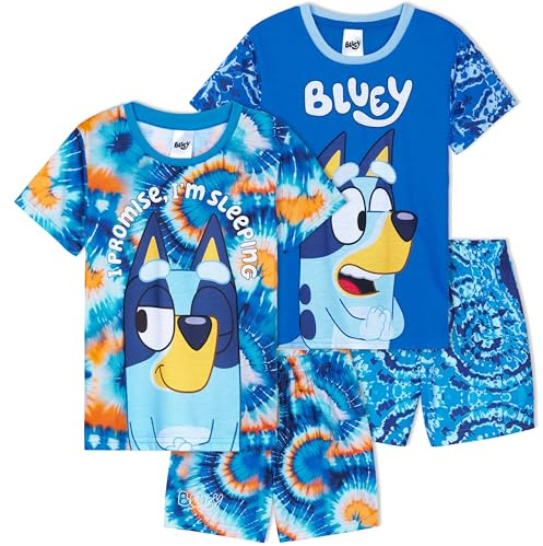 Disney Lightning McQueen | Buzz Lightyear | Bluey Boys Pyjama Sets, Short Pj Bottoms & Crew Neck T-Shirts, Soft Loungewear