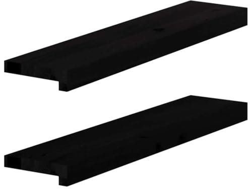 UJCHVHN Home Garden,Fensterbänke 2 Stück dunkelbraun 70x15x2cm Massivholz Eiche