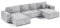 KEF-MEBLE Ecksofa Porto – U-Form – 398x85x185 cm – Mit Schlaffunktion – Liegefläche 140x344 cm – Mit Bettkasten – Wellenfedern und Schaumstoff - Poso 55