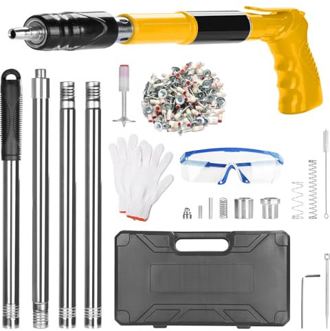 Pistola Manuale Sparachiodi con 120 chiodi tondi, Pistola per unghie a 5 marce, Pistola Chiodi Parete Rivettare Strumento, per Chiodatrice Decorativa per Calcestruzzo, Cemento e Ferro Ecc.